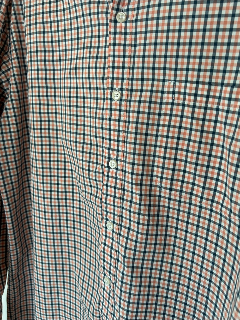 J. Crew Men's Button-Down Plaid Shirt - Orange and Navy Size XLT - Picture 4 of 6